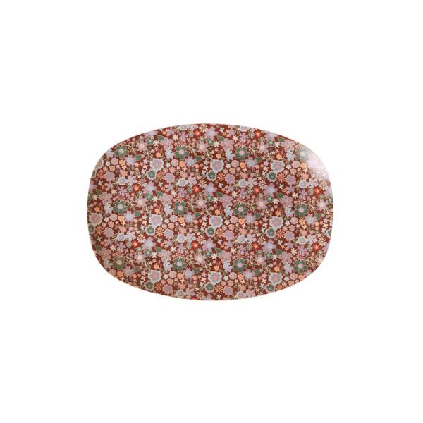 Rice, rektangulær tallerken fall floral print