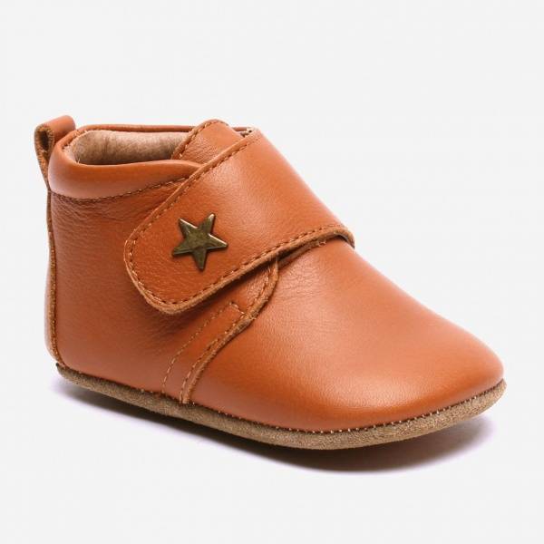 Bisgaard, tøfler velcro stjerne, cognac