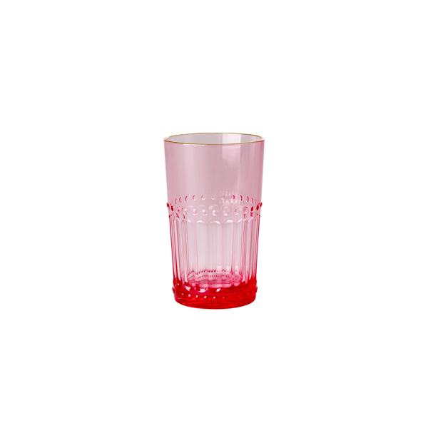 Rice, rosa glass med gullkant