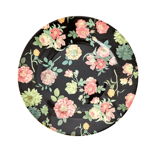 Rice, lunchtallerken dark rose print
