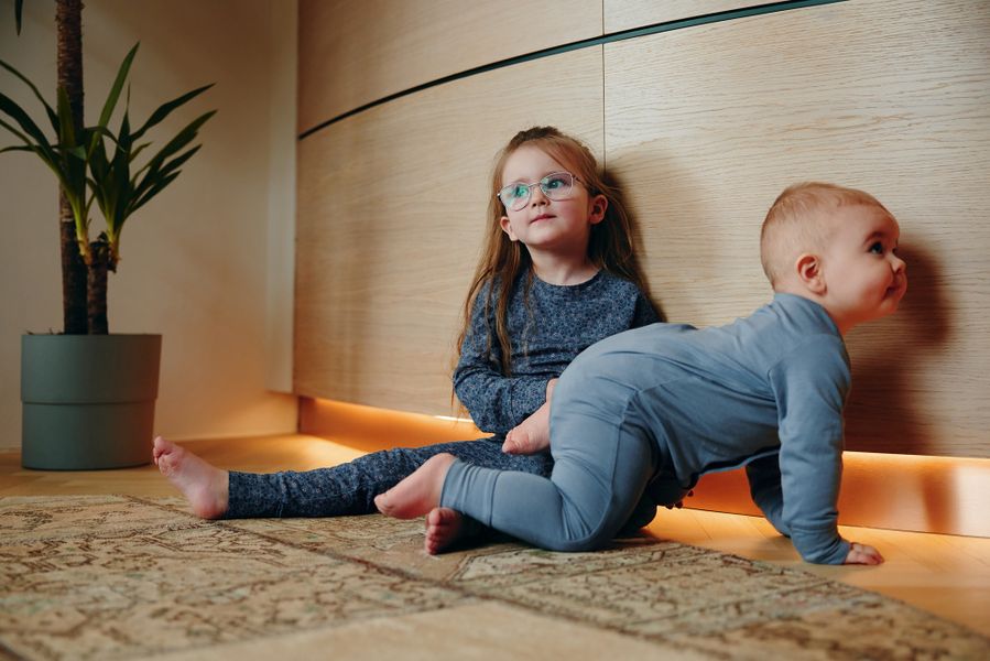 Gullkorn design, Vennen bambussett ltd denimblå