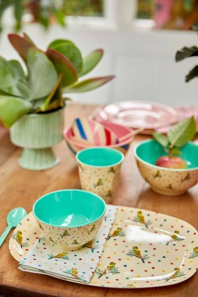 Rice, lunchtallerken budgie print