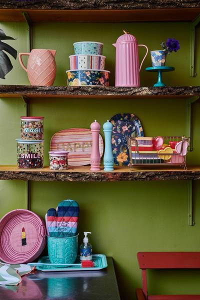 Rice, termokanne 1 l, bubblegum pink med gullfugl på lokket