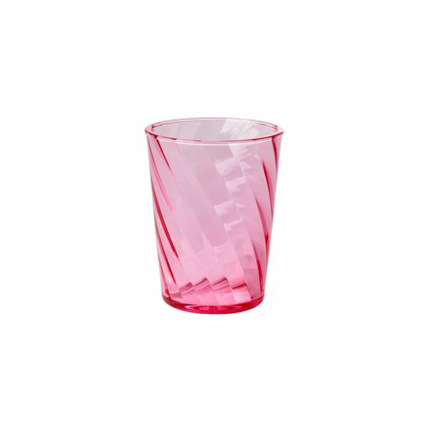 Rice, large rosa glass i acryl, twisted swirl