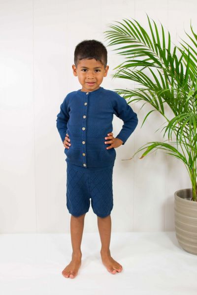 MeMini, Oleander baby cardigan petrol blue