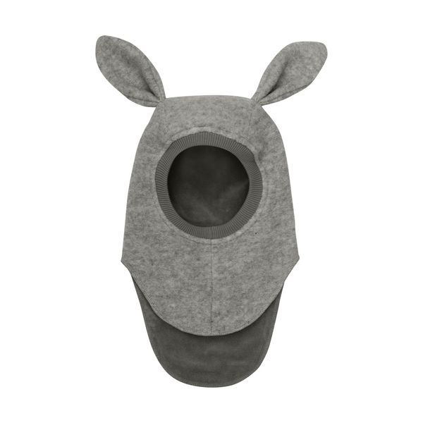 Huttelihut , balaklava i ull med søte kaninører, medium grey