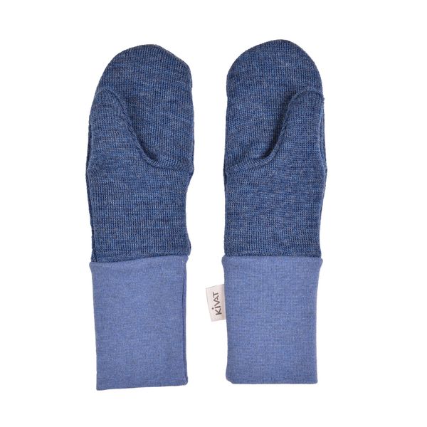 Kivat, jeansblå votter i ull