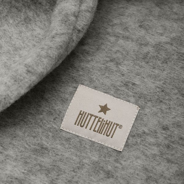 Huttelihut , balaklava i ull med søte kaninører, medium grey